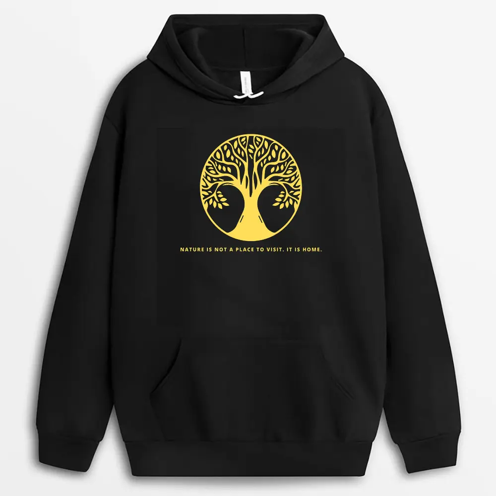 Nature Is Not A Place To Visit. It Is Home Gnarxgap Hoodie - Black